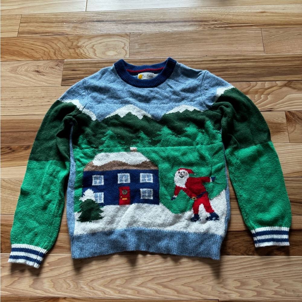 9/10y MB Santa Christmas knit sweater